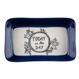 Trinket Tray NAVY 7" Molly Hatch Good Thoughts TODAY is the DAY